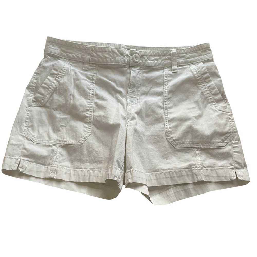Prana Women's White Casual Chino Shorts - Size 8 Summer Lightweight Travel